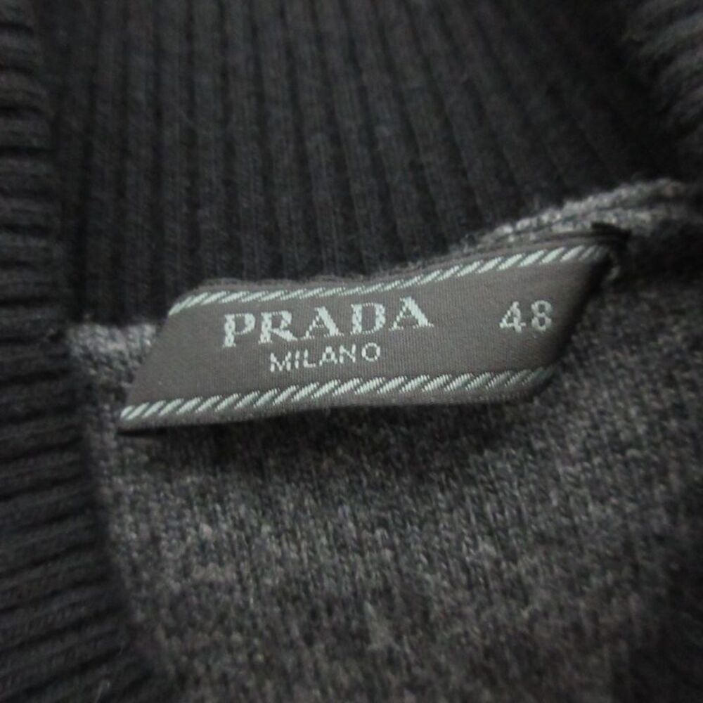 Prada Elbow Patch Zip Up Knit Jacket Blouson Size… - image 8